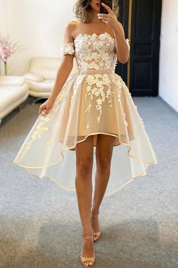 champagne homecoming dress